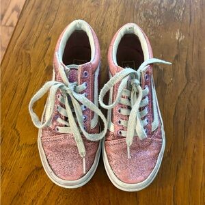 Vans Glittery Pink Kids Sneakers Size 2